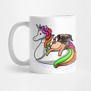 Pug Dog Riding Unicorn Float Mug